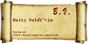 Beitz Valéria névjegykártya